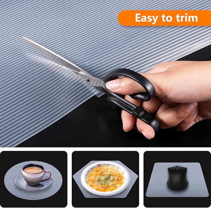 Shelf Liners for Kitchen Cabinets Non Adhesive Drawer Liner EVA Material Cupboard Mat Waterproof Refrigerator Mats Washable Fridge Liner for Cupboard and Desks Clear Shelf Liner 23.6 x 236.2 Inches