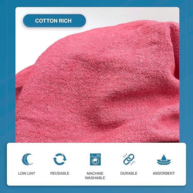 Angel-in-Armor Shop Towels (14”x14”) – 1000 Unit Box of Lint-Free Cotton Shop Towel Cleaning Rags – Durable Shop Rags for Auto, Garage, Industrial, and Commercial Use