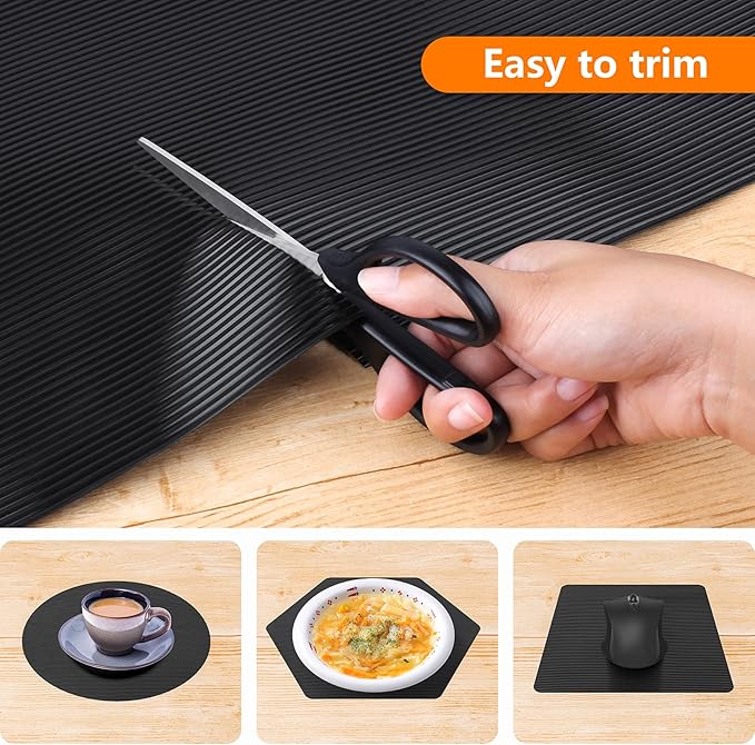 Shelf Liners for Kitchen Cabinets Non Adhesive Drawer Liner EVA Material Cupboard Mat Refrigerator Mats Washable Fridge Liner for Cabinet, Storage and Desks 23.6 x 157.4 Inches