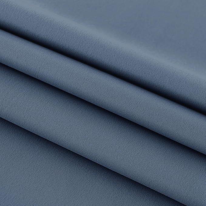 DWCN French Door Curtains – Rod Pocket Thermal Blackout Curtain for Doors with Glass Window, Kitchen and Patio Doors for Privacy, 25 X 72 Inches Long, 1 Curtain Panel with Tieback,Dusty Blue