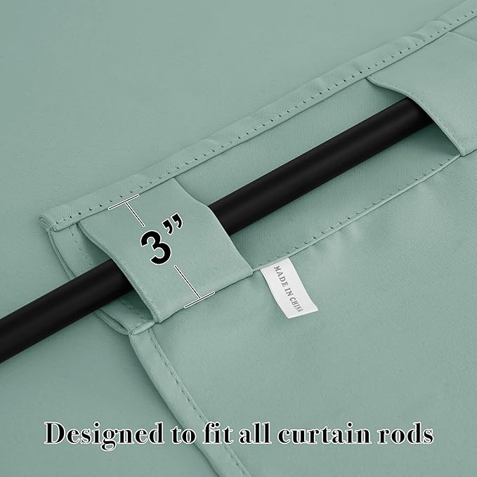 RYB HOME Small Window Curtains - Blackout Insualting Privacy Curtains for Kids Bedroom Kitchen Bathroom Basement Cafe Cabinet Tiers Drapes, 34 Width x 30 Length, 2 Panels, Aqua