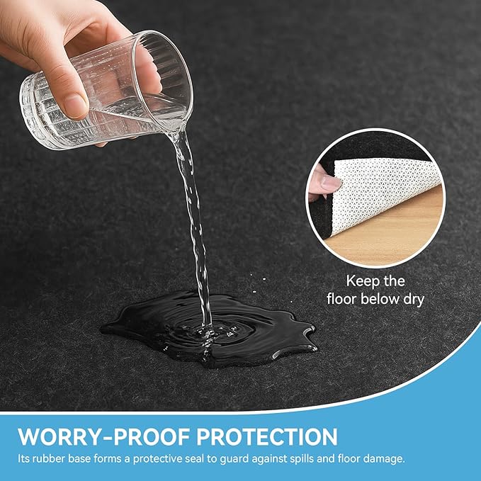 Warmstar 3x5 FT Non Slip Rug Pad,100% Waterproof Felt Rug Pad for Hardwood Floors,1/4” Thick Soft Carpet Pad with Natural Rubber Backing, Secure Grip & Floor Protection