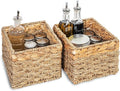 Small Wicker Baskets for Storage 2-Pack, Natural, Woven Baskets for Organizing Living Room, Pantry Baskets, Shelves - Small Size - 8x7x5.5 inches