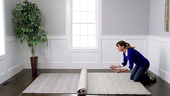 RUGPADUSA - Dual Surface - 9' Round - 1/8" Thick - Felt + Rubber - Non-Slip Backing Rug Pad - Adds Low-Profile Comfort and Protection