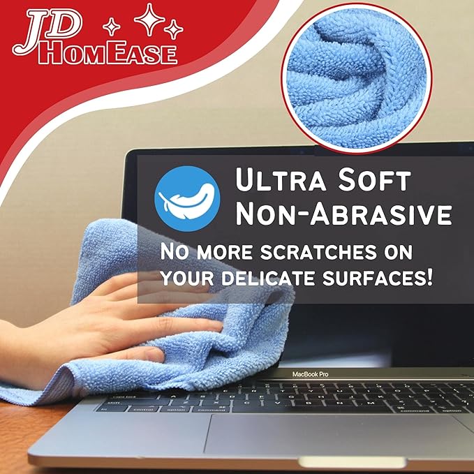 Microfiber Cleaning Cloths,120 Pack, 16"x16", All-Purpose, Softer, Highly Absorbent, Lint-Free, Reusable, Washable Pro Towels, Yellow, for House, Kitchen, Bathroom, Car, Office