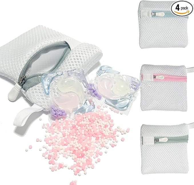 4PCS Laundry Pod Anti-Sticking Bag Laundry Pods Dissolution Protection Bag Scent Beads Bags Durable Storage Bag for Pods Scented Beads