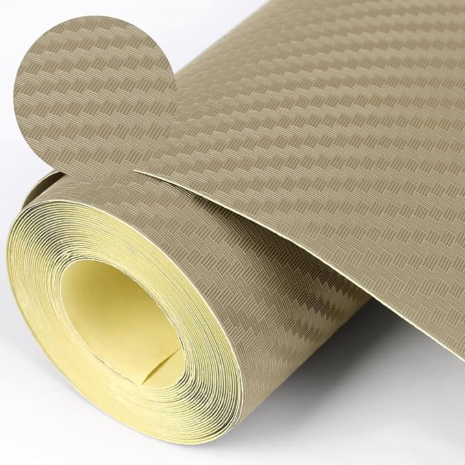 Self-Adhesive Shelf Liner Kitchen Liner, Waterproof Backed Paper Easy Peel and Stick Contact Liner Without Residue for Decor Your Desk Surface, Kitchen Countertops (Dark Khaki, 23.6 x 236.2 inches)