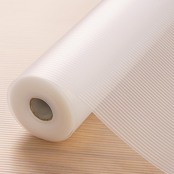 Shelf Liner Non Slip,Non Adhesive Cabinet Liner,Waterproof Drawer Liner,Food-Grade EVA Material for Kitchen Cabinets,Drawers,Refrigerators-Odorless & Easy to Cut-20 x 240 inches x 2 Rolls,Thickened