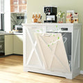 Betterhood Tilt Out Trash Can Cabinet, Hidden Trash Bin with Deodorizing & Negative Ion System, Pet-Proof Kitchen Waste Cabinet for Kitchen, Dining Room, Living Room (White, 2 * 10 Gallons)