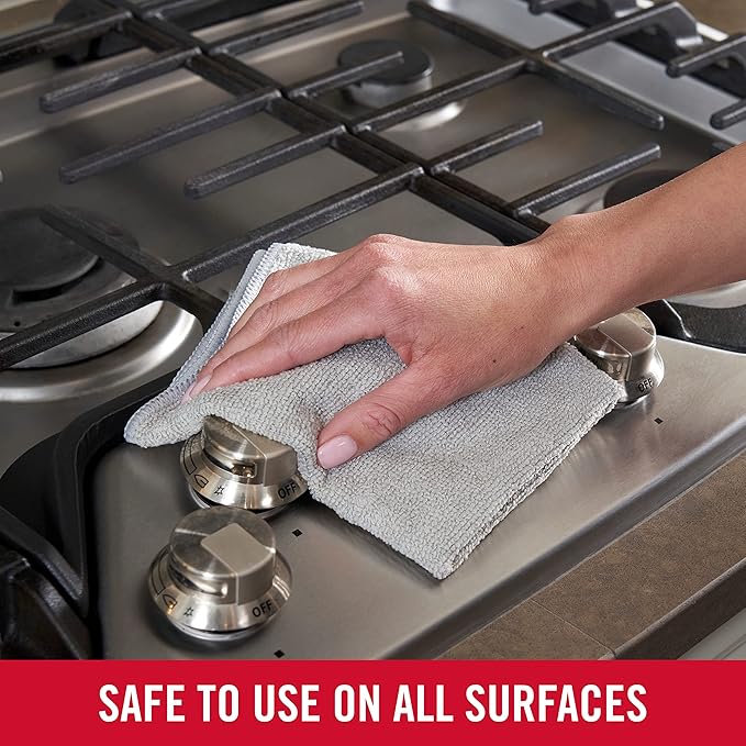 Rubbermaid All Purpose Microfiber Cleaning Cloth Towels, 50 Pack, 12"x12", Non-Scratch, Reusable/Washable for Cleaning/Wiping/Polishing for Home/Kitchen/Car