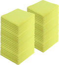 Microfiber Cleaning Cloths,48 Pack, 16"x16", All-Purpose, Softer, Highly Absorbent, Lint-Free, Reusable, Washable Pro Towels, Yellow, for House, Kitchen, Bathroom, Car, Office