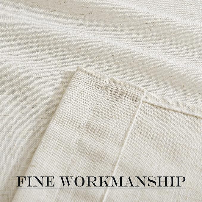 NICETOWN Linen Sheer Patio Door Curtain Drapery Panel for Door Window Elegant Soild Rod Pocket French Door Curtain Panel, 26" x 72" with Tieback, 1 Piece, Linen