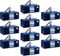 VENO 10 Pack Moving Bags Extra Large Storage Bags for College Move-In, Heavy-Duty Storage Totes, Packing Boxes, and Wardrobe Moving Supplies - Durable Laundry Bags for Clothes (Blue w/Window, 10 Pack)