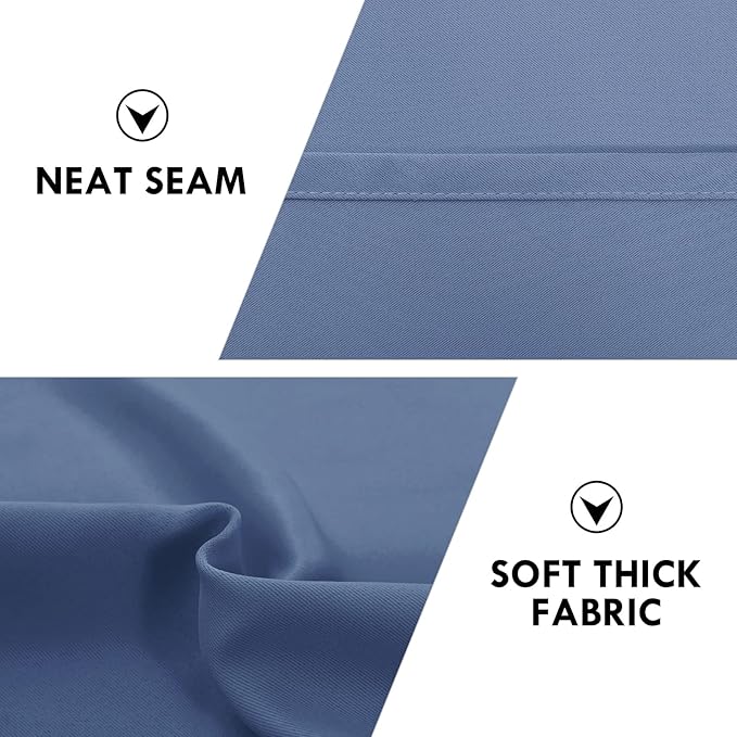DWCN Blackout Curtains – Thermal Insulated, Energy Saving & Noise Reducing Bedroom and Living Room Curtains, Dusty Blue, W 38x L 54 Inch, Set of 2 Rod Pocket Curtain Panels