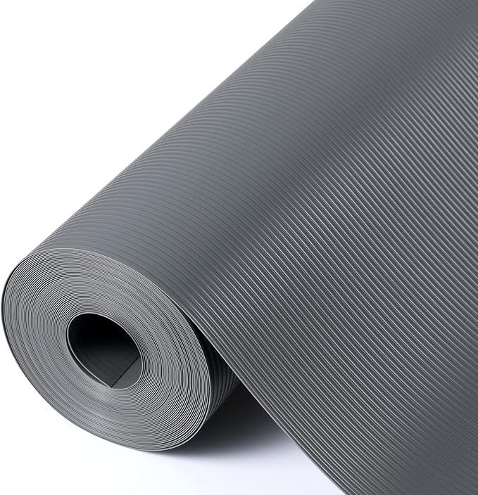 Shelf Liners for Kitchen Cabinets Drawer Liner Non Adhesive Cupboard Mat EVA Material Waterproof Refrigerator Mats Washable Fridge Liner for Cupboard and Desks Liner Gray 11.8 x 118 Inches