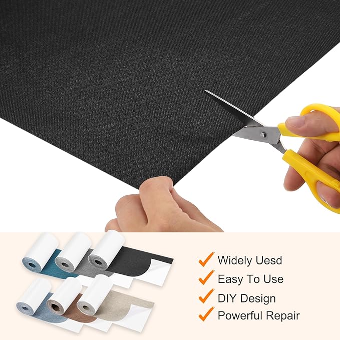 Repair Patches Repair Tape Self-Adhesive DIY Repair Patch Linen Gear Patch for Sofa, Furniture, Chair, Clothing,Tents,3.5x79 Inch,White