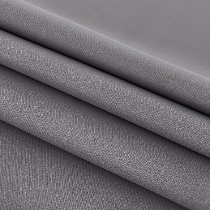 DWCN French Door Curtains – Rod Pocket Thermal Blackout Curtain for Doors with Glass Window, Kitchen and Patio Doors for Privacy, 25 X 40 Inches Long, 1 Curtain Panel with Tieback, Grey