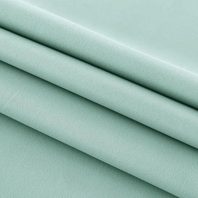 DWCN French Door Curtains – Rod Pocket Thermal Blackout Curtain for Doors with Glass Window, Kitchen and Patio Doors for Privacy, 54 X 72 Inches Long, 1 Curtain Panel with Tieback, Mint Green