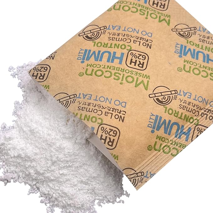 45 Pack 62% RH 8 Gram Two-Way Humidity Control Packs for Storing 1 oz, Size 8 Moisture Control Packets Individually Wrapped