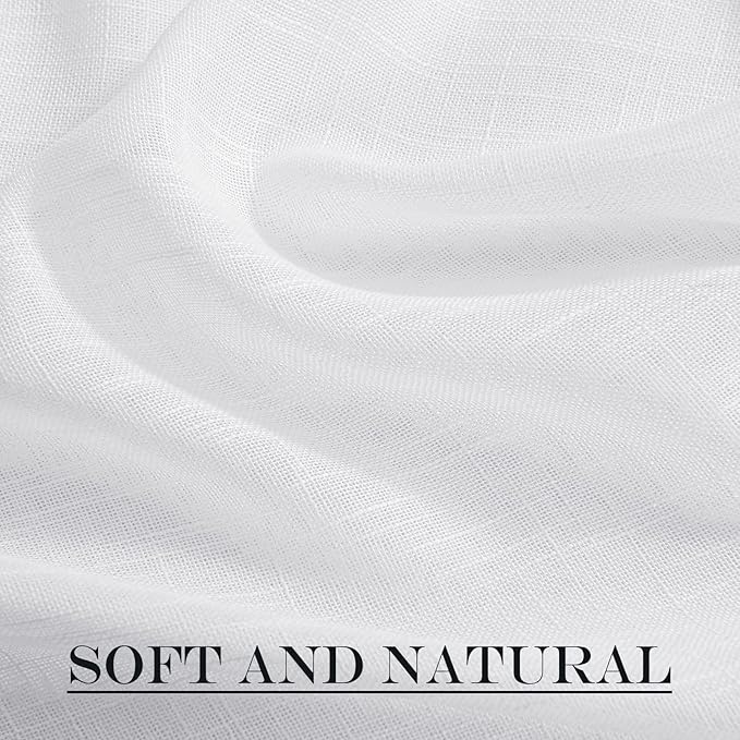 NICETOWN Lined Look Door Panel - Semitransparent Voile Window Curtain Panel Semi Sheer for Patio/Sliding Glass Door with One Bonus Tieback, 52" Width by 72" Length, White