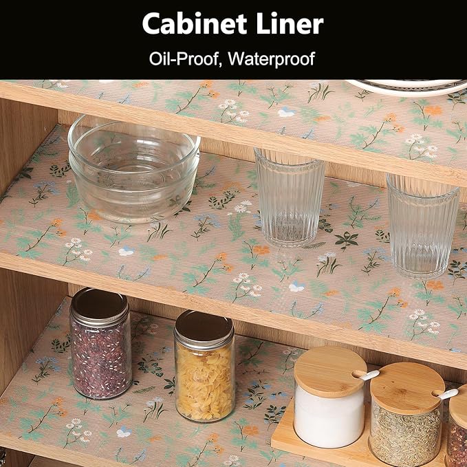 INNOLITES Shelf Liners for Kitchen Cabinets – Drawer Liner Waterproof & Oil-Proof, Non-Adhesive EVA Mat – Durable & Washable – for Shelves, Cupboard, Dresser 17.7" x 197"