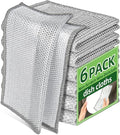Stainless Steel Scrubber and Cleaning Rags - Non Scratch Wire Dishcloth for Washing Dishes, Steel Wool Scrubber and Dish Towels for Kitchen (6PCS)