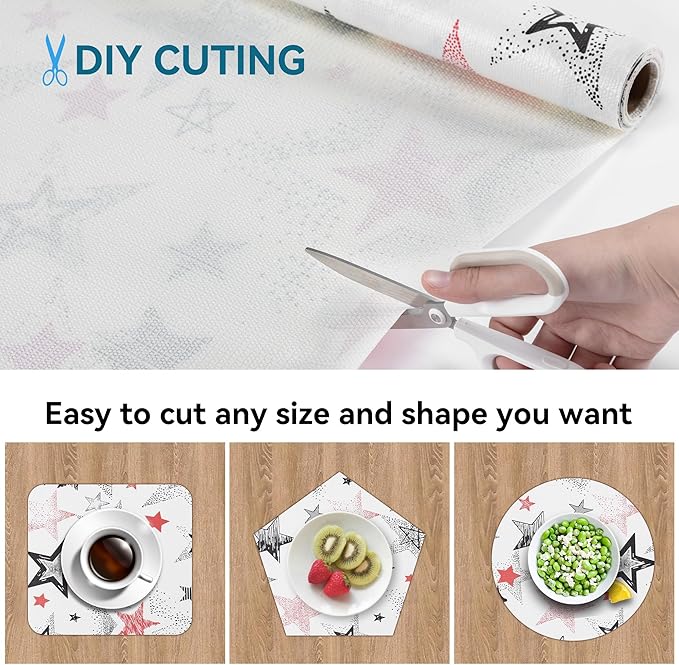 Shelf Liner 18" W x 384" L Long Non Adhesive Kitchen Drawer Liner, Waterproof Shelf Liner Durable Anti-Slip for Kitchen Cabinets