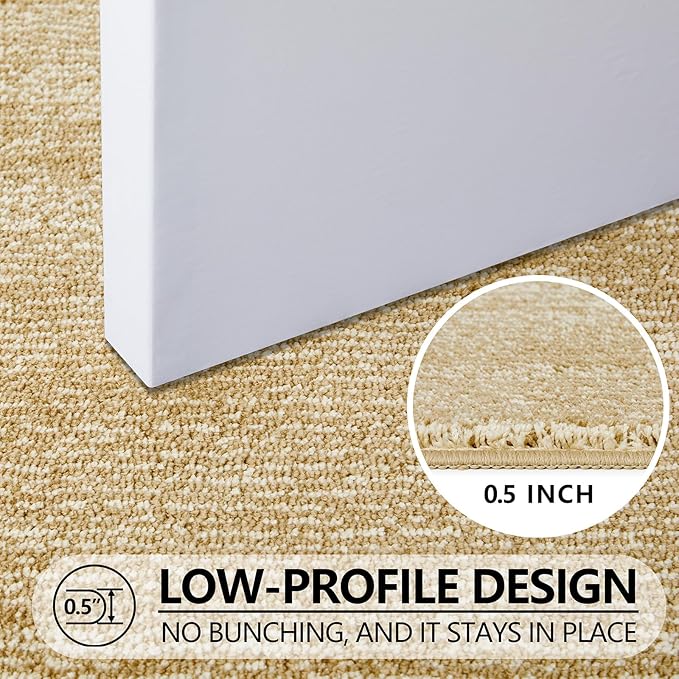 REFETONE Indoor Doormat, Front Door Mat 20"x32" Absorbent Rubber Backing Non Slip Back Door Mats, Washable Low-Profile Inside Floor Mat Door Rugs for Entryway, Resist Dirt Mud Mat for Dogs, Brown
