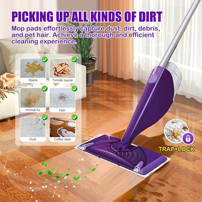 50 Pack Disposable Mop Pad Compatible with Wet Jet Spray Mop, Wet Jet Pads for All Purpose Multi-Surface Hardwood Floor Cleaning, 4 Layers Thickened and Super Absorbent
