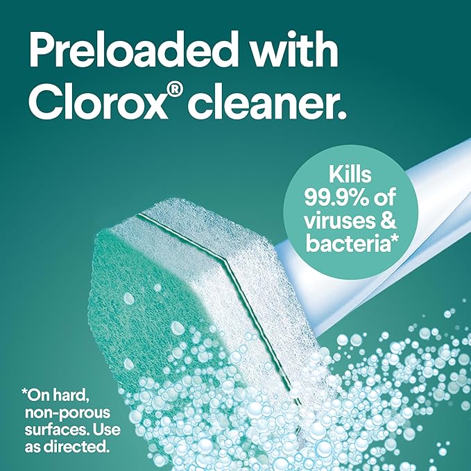 CLOROX ToiletWand, Disinfecting Wand Refill Heads - Rainforest Rush, 10 Count (Package May Vary) (Pack of 6)