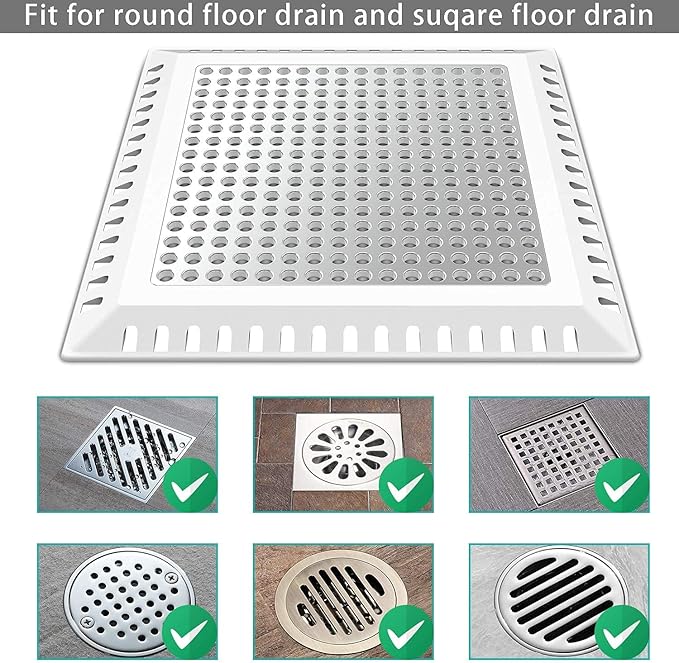 Hair Catcher/Drain Strainer/Shower Drain Cover for Bathroom Floor Drain, Stainless Steel and Silicone (Patented Product)