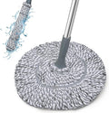 Self-Wringing Twist Mop for Floor Cleaning, Long Handled Microfiber Floor Mop with Top Scouring Pad for Kitchen, Hardwood, Restaurant, Bathroom, Garages, Warehouses, Office, 64-inch , Grey