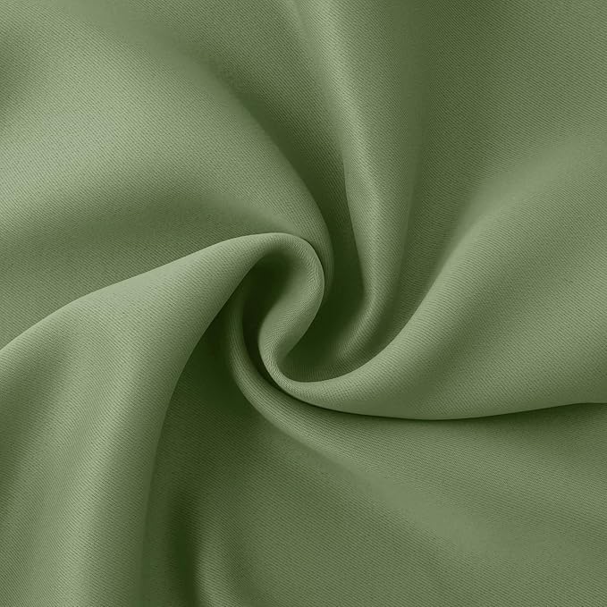 BGment Olive Green Blackout Curtains 84 Inch Length for Living Room - Rod Pocket Thermal Insulated Room Darkening Drapes Privacy for Dining Bedroom, 2 Panels, 52 x 84 Inch