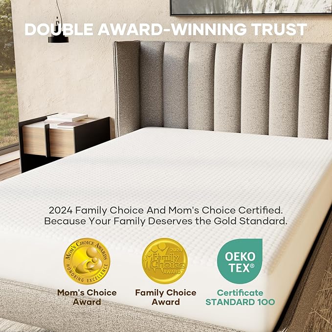 OhGeni 100% Waterproof Mattress Protector, Queen Size Mattress Pad, Fits 6"-20" Mattresses with Deep Pocket, Cooling, Breathable Fitted Sheets, Soft Bed Cover, Noiseless, Machine Washable