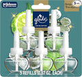 Glade PlugIns Refills Air Freshener, Bergamot & Eucalyptus, Scented and Essential Oils for Home and Bathroom, 0.67 Fl Oz, 5 Count