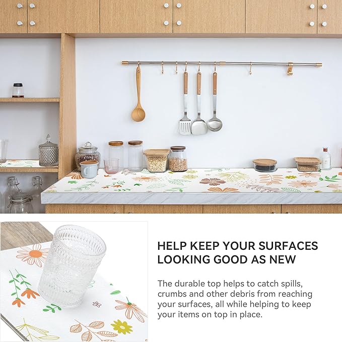 Bulk Shelf Liner 12in by 60 in Cupboard Liner Shelving Paper for Cabinets and Drawers Pantry Shelf Liners for Kitchen Cabinets Non-Adhesive