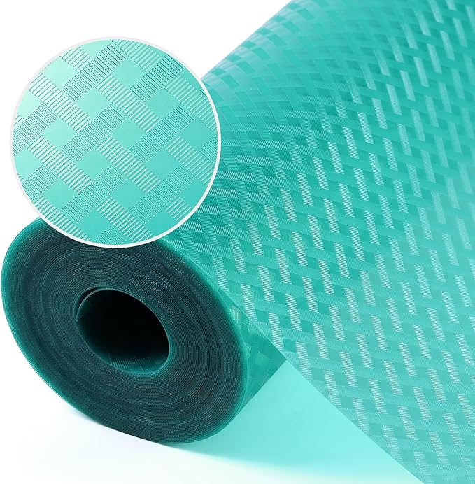 Blue Shelf Liners for Kitchen Cabinets Refrigerator Liners Waterproof & Oil-Proof Kitchen Cupboard Liner Drawer Mats EVA Material Non Adhesive Fridge Liner for Shelves 23.6 x 236.2 Inches