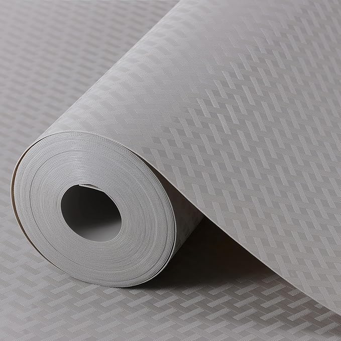 Light Gray Shelf Liners for Kitchen Cabinets Refrigerator Liners Waterproof & Oil-Proof Kitchen Cupboard Liner Drawer Mats EVA Material Non Adhesive Fridge Liner for Shelves 17.5 x 236.2 Inches