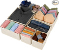 Criusia Drawer Organizer Clothes, 8 Pack Underwear Drawer Organizer, Foldable Cloth Storage Box Closet Organizers and Storage for Clothes, Socks, Scarves, Ties (Beige)