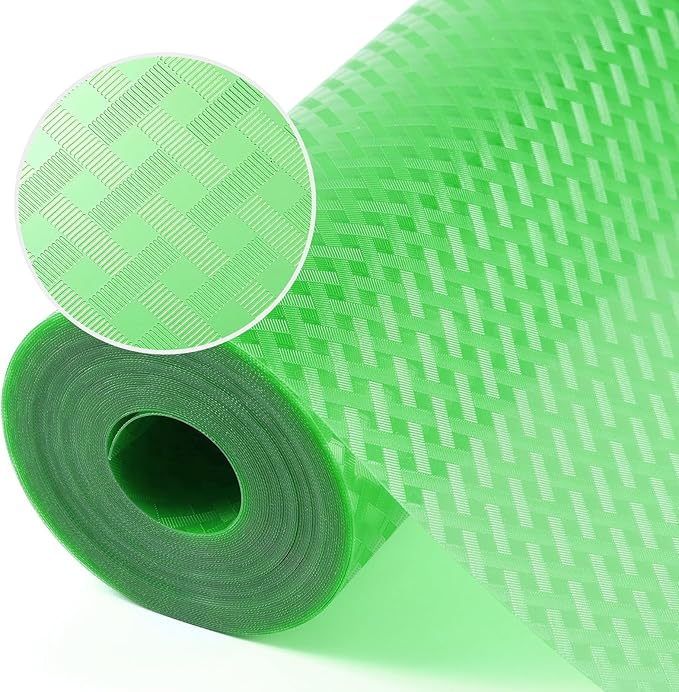 Green Fridge Liner Shelf Liners for Kitchen Cabinet Refrigerator Liners Waterproof & Oil-Proof Kitchen Cupboard Liner Non Adhesive Drawer Mats EVA Material for Shelves 11.8 x 236.2 Inches