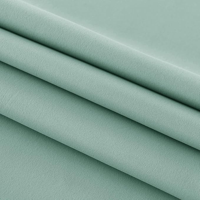 DWCN French Door Curtains – Rod Pocket Thermal Blackout Curtain for Doors with Glass Window, Kitchen and Patio Doors for Privacy, 25 X 72 Inches Long, 1 Curtain Panel with Tieback, Light Sage