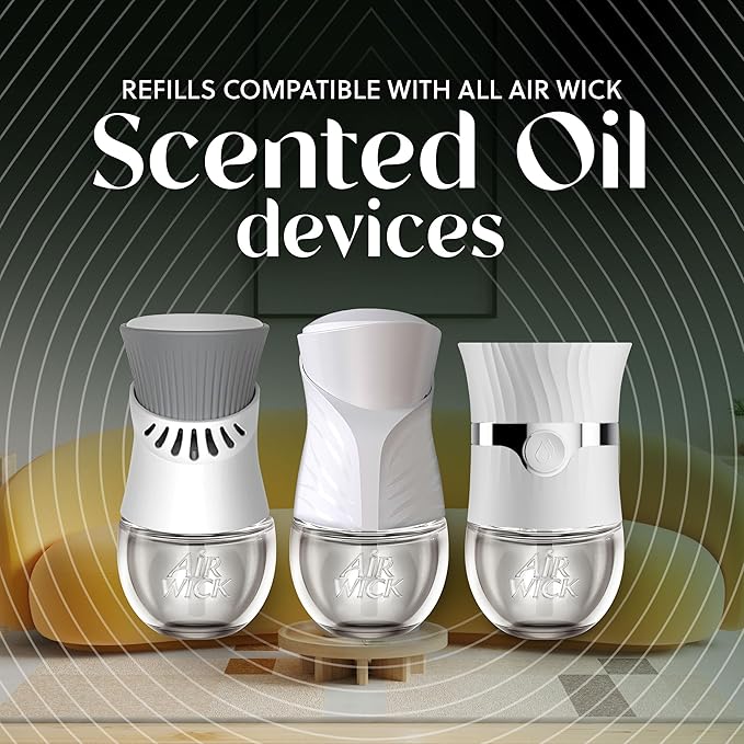 Air Wick Plug In Scented Oil Refills, White Gardenia+Plumeria, Air Fresheners for Home Long Lasting, Room Fresheners,Air Freshener Plug In, Essential Oils, Home Essentials for Small&Large Spaces,5 ct