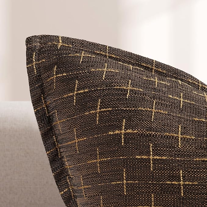 ZWJD Pillow Covers 24x24 Set of 2 Soft Polyester Textured Pillow Covers with Stylish Flange Edge Cozy Farmhouse Throw Pillows for Couch Bed Sofa Living Room
