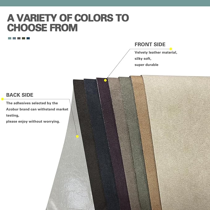 Velvet Repair Patch, Self-Adhesive Flannel Fabric Patch, Multi Colors, Microfiber Patch，Can be Used to Patch Sofas, Car Seats, Handbags, Jacket Holes and Tears (Greenish Grey)