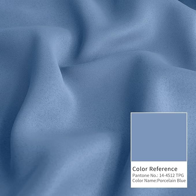 BGment Blackout Curtains 63 Inches Long for Bedroom - Denim Blue Thermal Insulated Drapes Room Darkening with Rod Pocket Privacy for Living Room, 52 x 63 Inch, 2 Panels