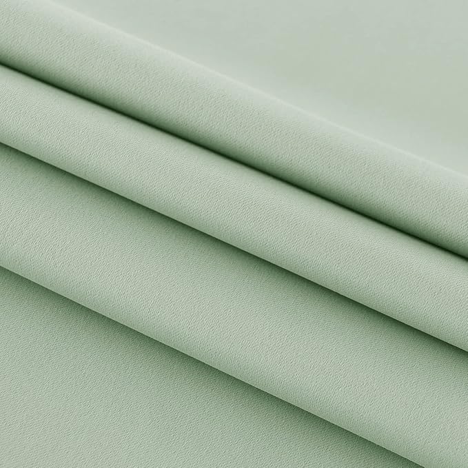DWCN French Door Curtains – Rod Pocket Thermal Blackout Curtain for Doors with Glass Window, Kitchen and Patio Doors for Privacy, 54 X 40 Inches Long, 1 Curtain Panel with Tieback,Bean Green
