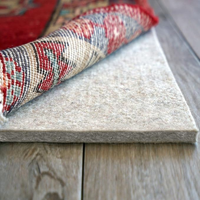 RUGPADUSA - Eco-Plush - 8' Square - 1/2" Thick - 100% Felt - Luxurious Cushioned Rug Pad - Available in 3 Thicknesses, Many Custom Sizes