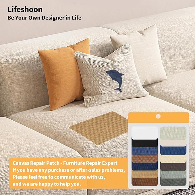 Fabric Repair Patches, 17X79 Inch Canvas Self-Adhesive Fabric Patches Tape Durable, DIY Large Canvas Repair for Sofa, Couches, Furniture, Chair, Clothing （17X79 Inch, Blue Grey）