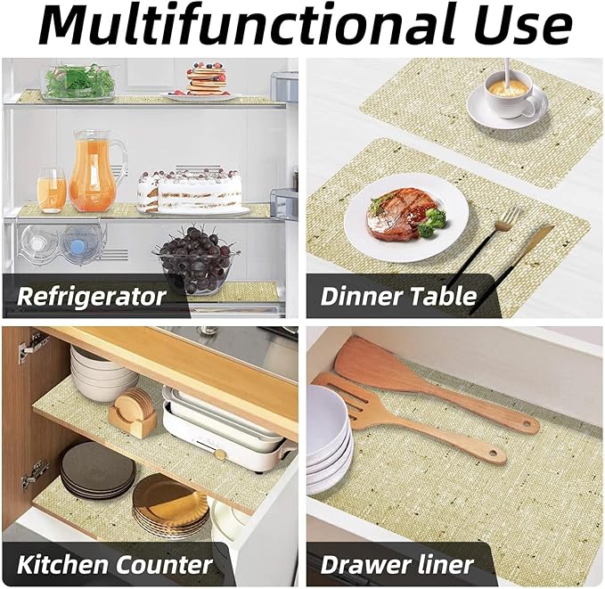 Shelf Liner, 20 Inch x 12 Feet Shelf Liner Non Adhesive, Drawer Liner Non Slip Kitchen Mat Waterproof Oil-Proof for Kitchen Cabinet, Shelves, Refrigerator, Storage, Desks, Easy to Trim