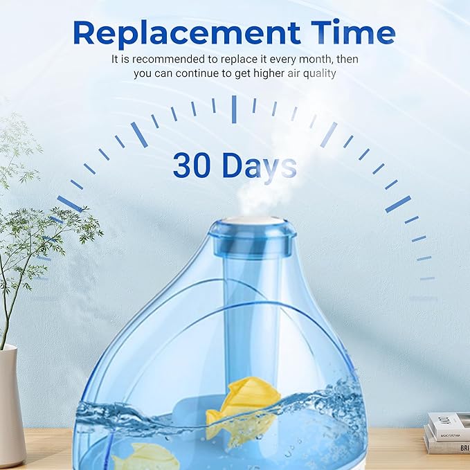 Funmit 6 Pack Universal Humidifier Cleaner Fish Compatible with Almost All Humidifiers and Fish Tanks, Purifies Water, Prevents Hard Water Build-Up, Reduces Scale, Yellow